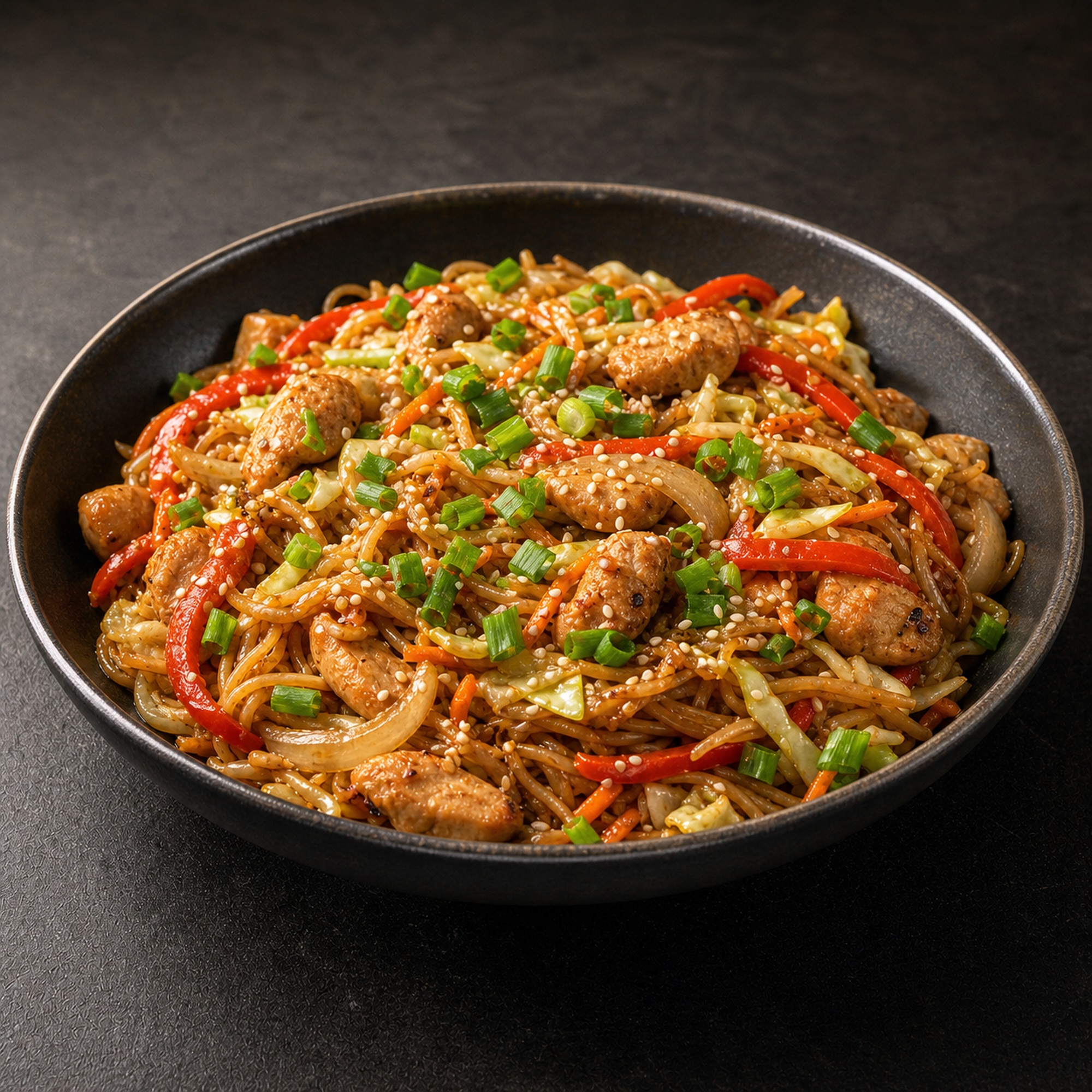 Makaron Stir-fry z kurczakiem