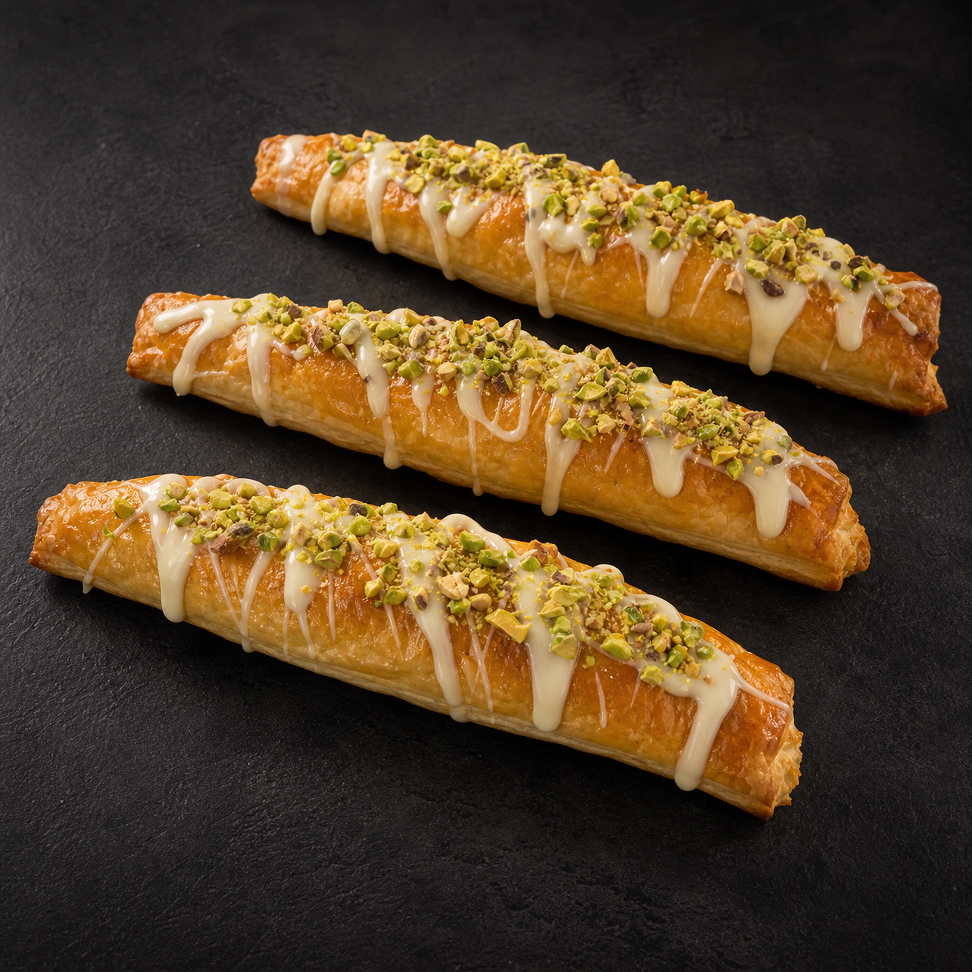 Croissanty pistacjowe – widok z góry sesja 1