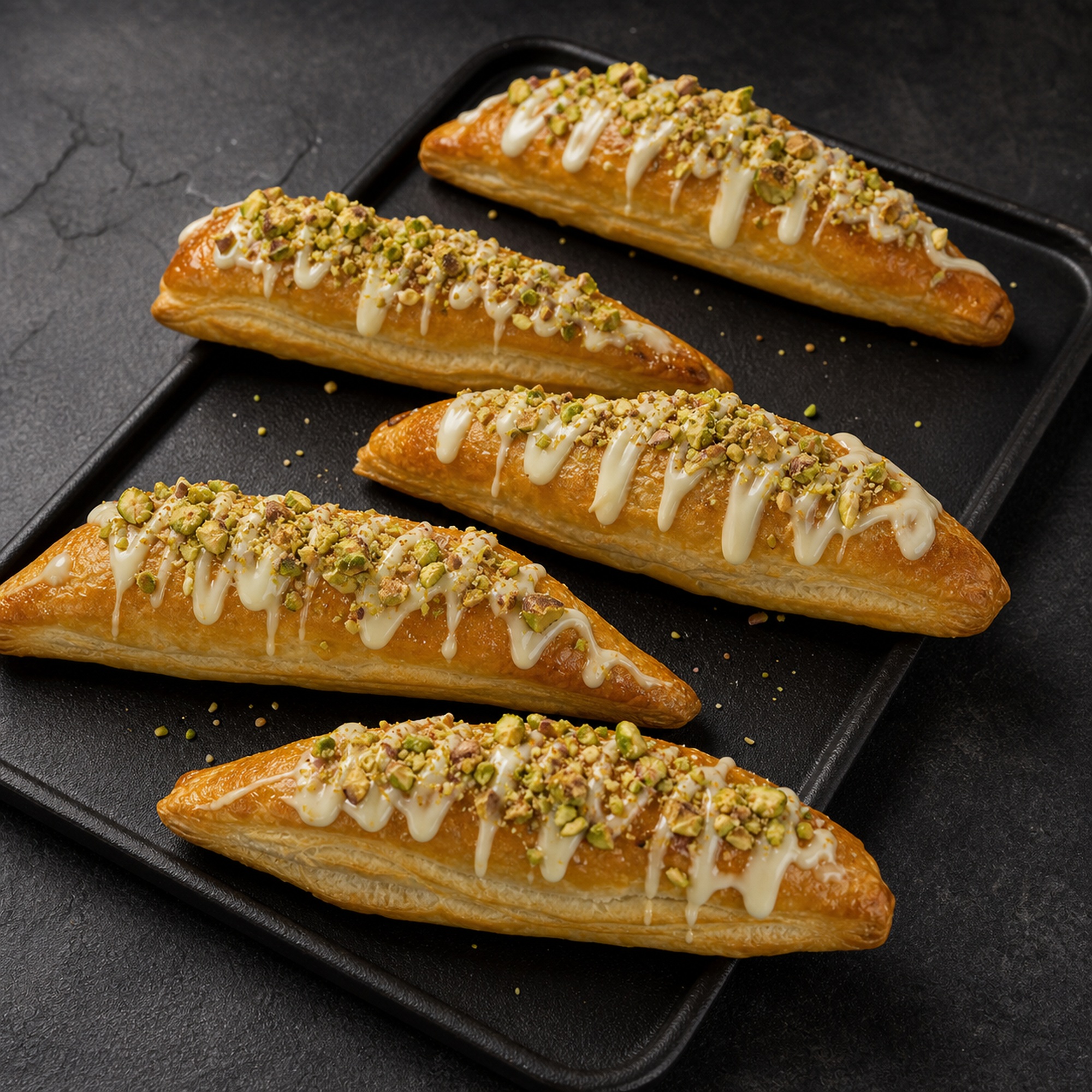 Croissanty pistacjowe – widok z góry sesja 2